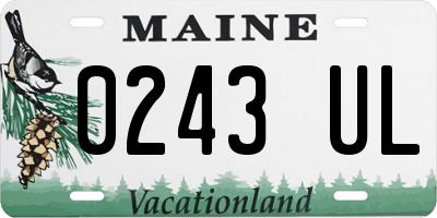 ME license plate 0243UL