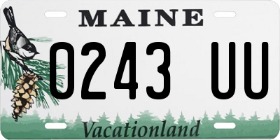 ME license plate 0243UU