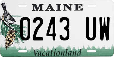 ME license plate 0243UW