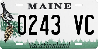 ME license plate 0243VC