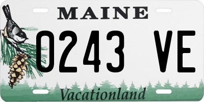 ME license plate 0243VE