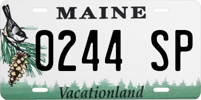 ME license plate 0244SP