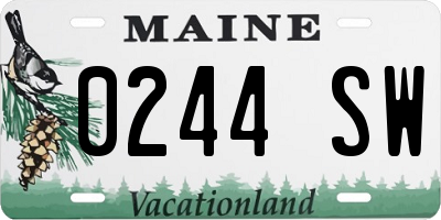 ME license plate 0244SW