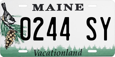 ME license plate 0244SY
