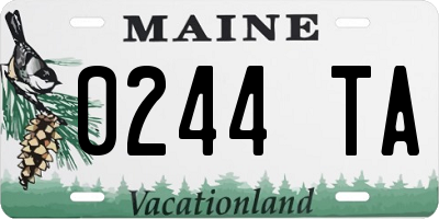 ME license plate 0244TA