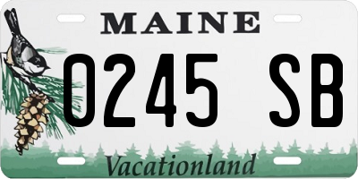 ME license plate 0245SB