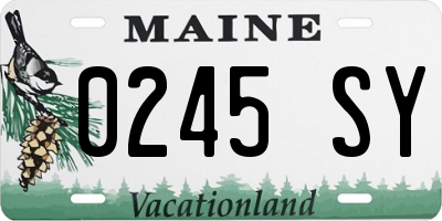 ME license plate 0245SY