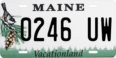 ME license plate 0246UW