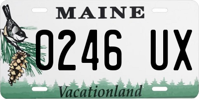 ME license plate 0246UX