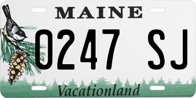 ME license plate 0247SJ