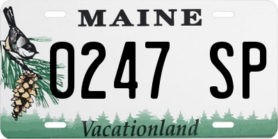 ME license plate 0247SP