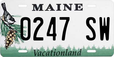 ME license plate 0247SW