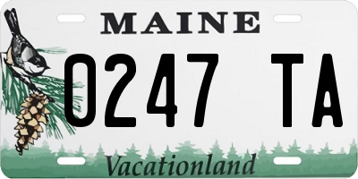 ME license plate 0247TA