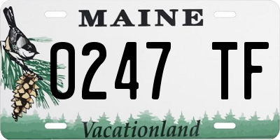 ME license plate 0247TF