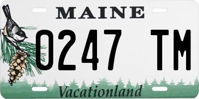 ME license plate 0247TM