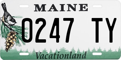 ME license plate 0247TY