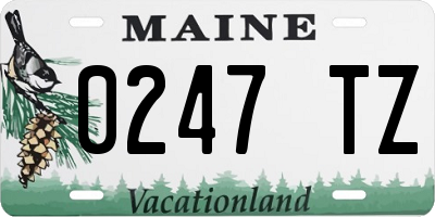 ME license plate 0247TZ