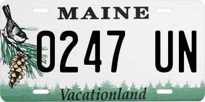 ME license plate 0247UN