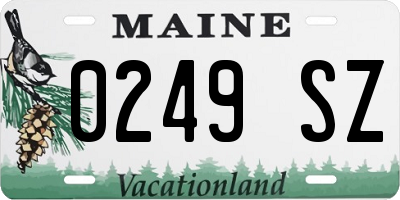 ME license plate 0249SZ