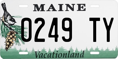 ME license plate 0249TY