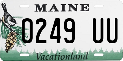ME license plate 0249UU