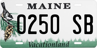 ME license plate 0250SB