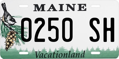ME license plate 0250SH