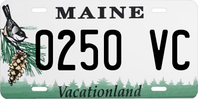 ME license plate 0250VC