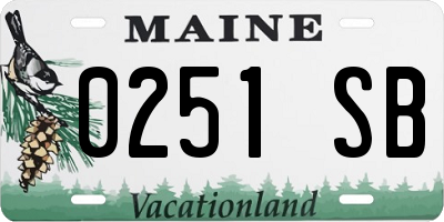 ME license plate 0251SB