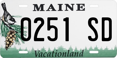 ME license plate 0251SD