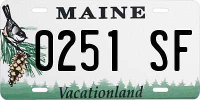 ME license plate 0251SF