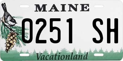 ME license plate 0251SH