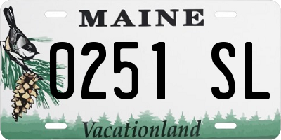 ME license plate 0251SL