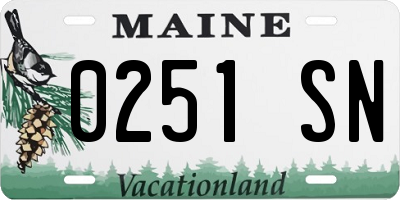 ME license plate 0251SN
