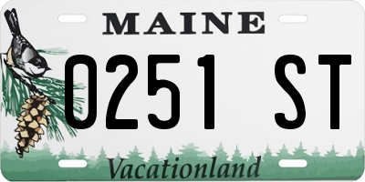 ME license plate 0251ST