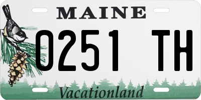 ME license plate 0251TH