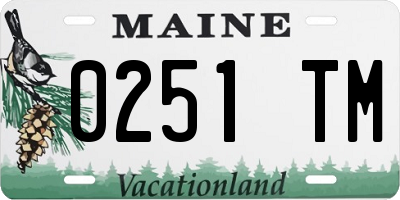 ME license plate 0251TM