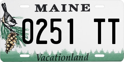 ME license plate 0251TT