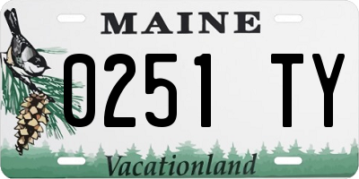 ME license plate 0251TY