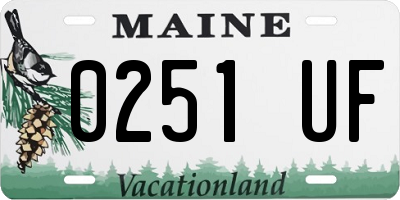 ME license plate 0251UF