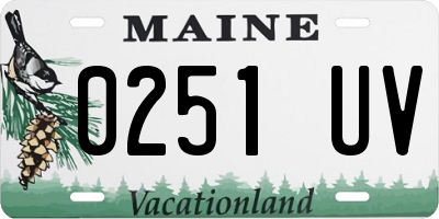 ME license plate 0251UV