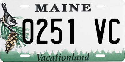 ME license plate 0251VC