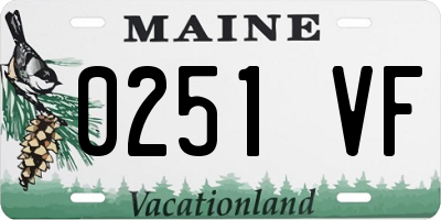 ME license plate 0251VF