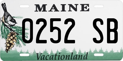 ME license plate 0252SB