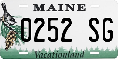 ME license plate 0252SG