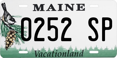 ME license plate 0252SP