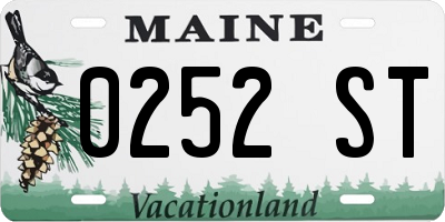 ME license plate 0252ST