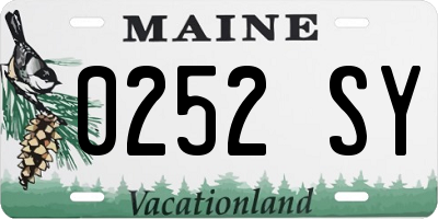 ME license plate 0252SY
