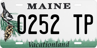 ME license plate 0252TP