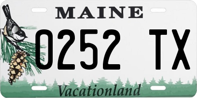 ME license plate 0252TX